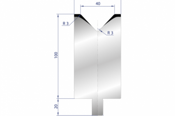 Cối chấn 1V 40 α=86º H100 R3 Max. T/m=100, C45