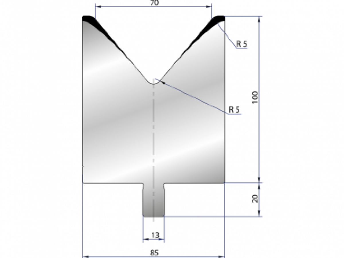 Cối chấn 1V 70 α=80º H100 Max. T/m=150, 42CrMo4
