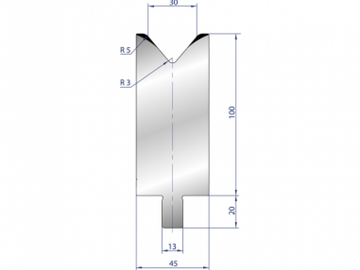 Cối chấn 1V 30 α=80º H100 Max. T/m=120, 42CrMo4