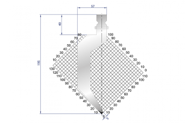 Dao chấn 86º, H=200, R=0.8 Max T/m=40, 42CrMo4
