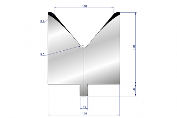 Cối chấn 1V 100 α=80º H100 Max. T/m=150, 42CrMo4