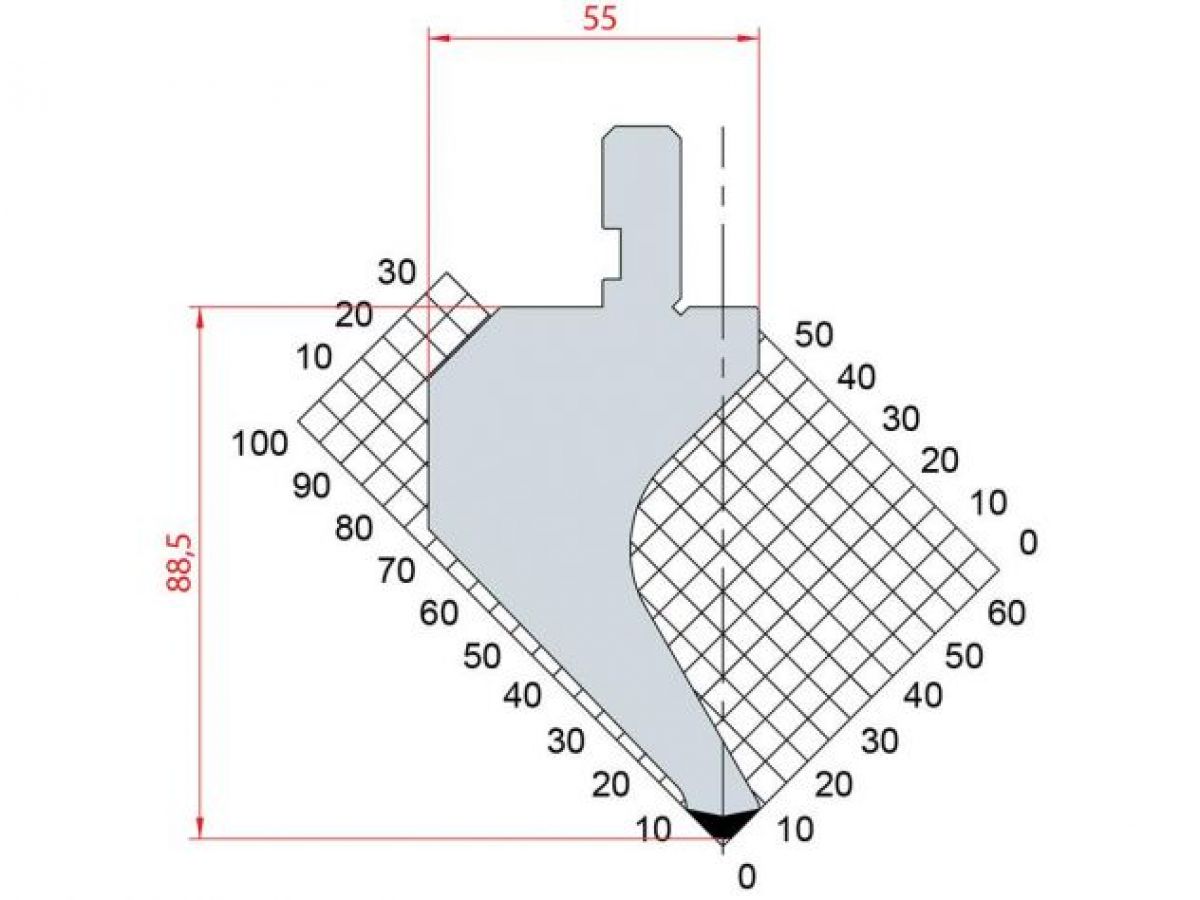 Dao chấn 88º 1015. H=88,5, R=3, Max T/m=60