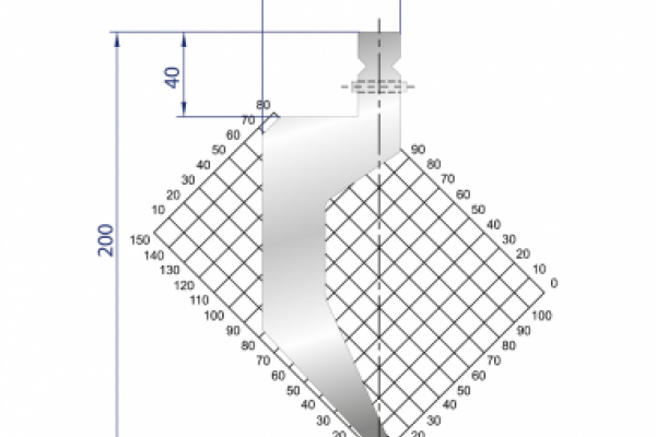Dao chấn 86º, H=200, R=1.5 Max T/m=100, 42CrMo4