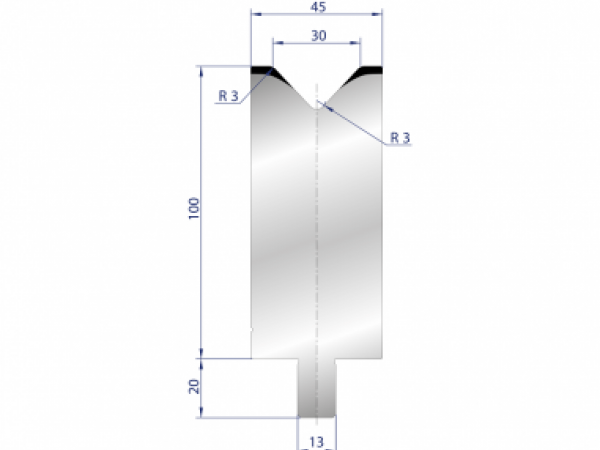 Cối chấn 1V 30 α=86º H100 R3 Max. T/m=100, C45