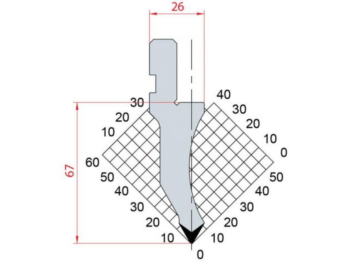 Dao chấn 60º 1026. H=67, R= 0.8 Max T/m=80