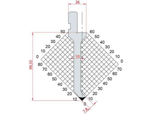 Dao chấn 90º 1261. H=99,35, R=0.25, Max T/m=50