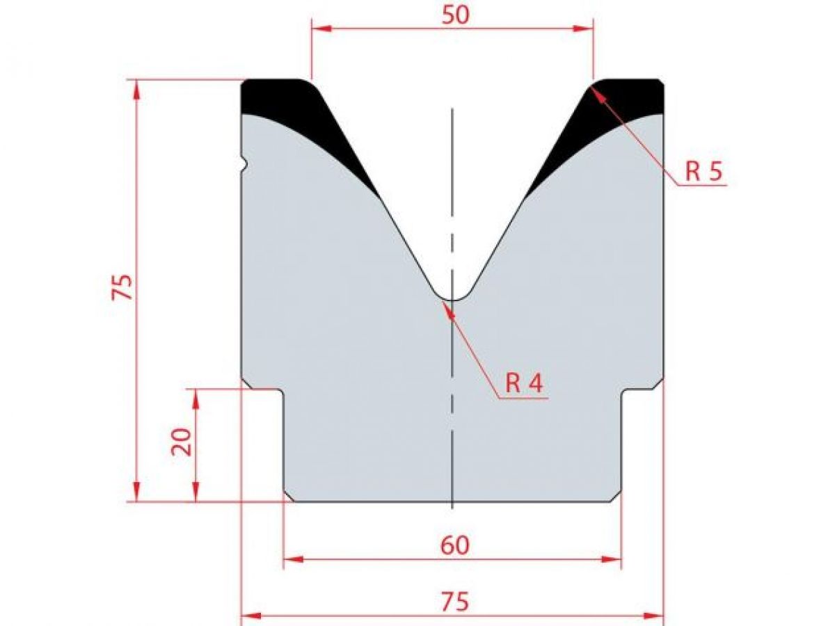 Cối chấn 1V 50 α=60º H75 Max. T/m=100