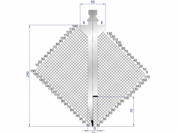 Dao chấn 28º, H=240, R=1 Max T/m=40, 42CrMo4