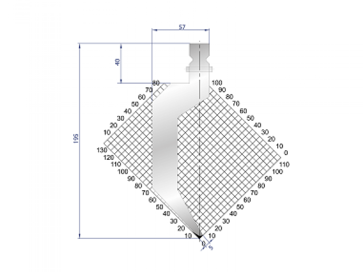 Dao chấn 86º, H=200, R=0.8 Max T/m=40, 42CrMo4