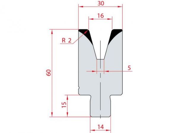 Cối chấn 1V 16 α=30º H60 Max. T/m=50