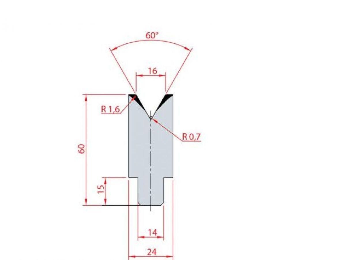 Cối chấn 1V 16 α=60º H60 Max. T/m=100