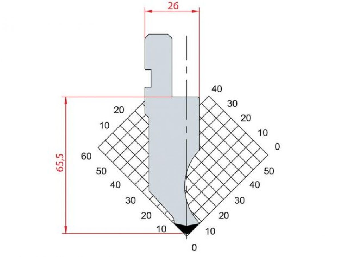 Dao chấn 88º 1012. H=66,5, R=3, Max T/m=100