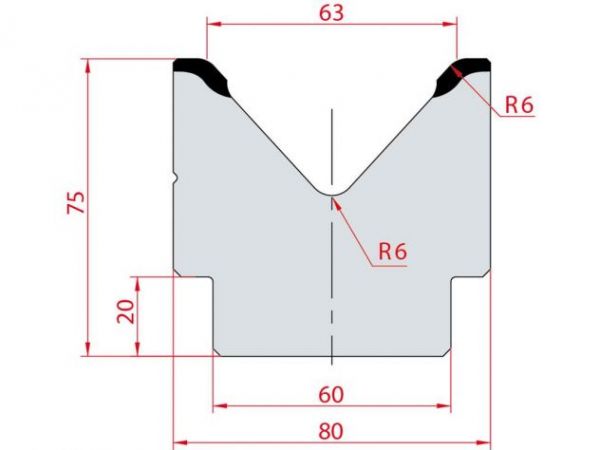 Cối chấn 1V 63 α=85º H75 Max. T/m=100