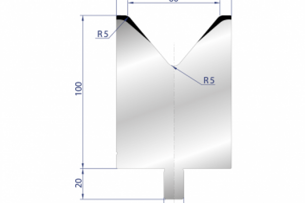 Cối chấn 1V 60 α=86º H100 R5 Max. T/m=100, C45