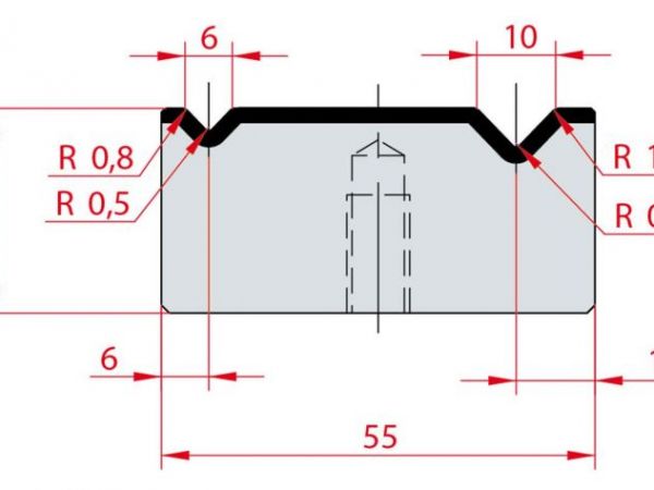 Cối chấn 2V 6/10 a=88º H26 Max. T/m=100