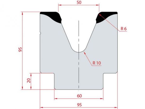 Cối chấn 1V 50 α=45º H95 Max. T/m=100