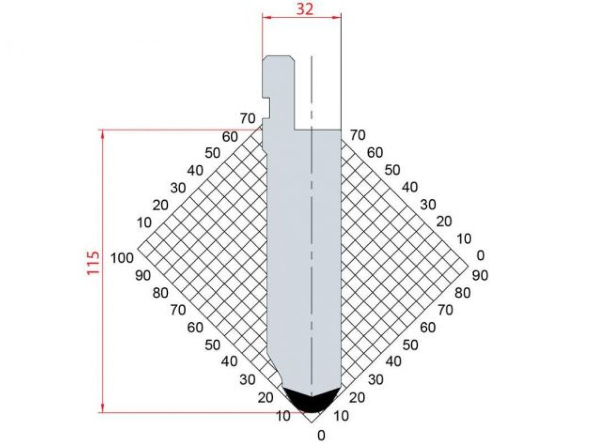 Dao chấn 60º 1283. H=115, R= 10 Max T/m=150