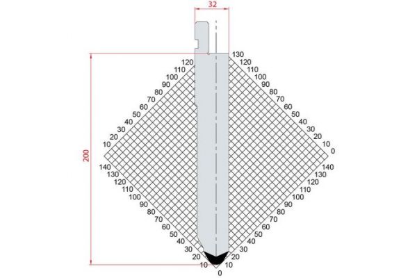 Dao chấn 60º 1293. H=200, R= 8 Max T/m=150