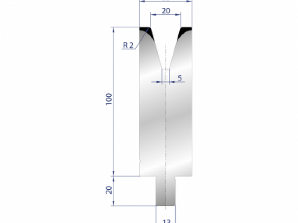 Cối chấn 1V 20 α=30º H100 Max. T/m=50, C45