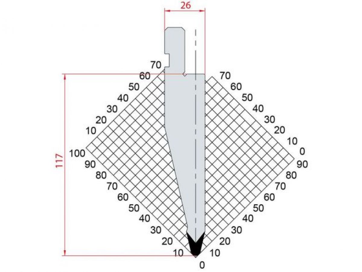 Dao chấn 26º 1192. H=117, R=3 Max T/m=100