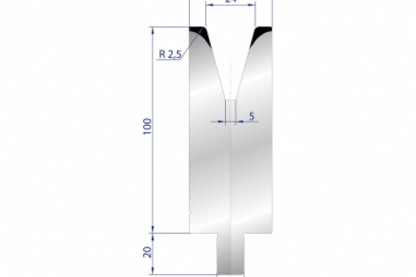 Cối chấn 1V 24 α=30º H100 Max. T/m=50, C45