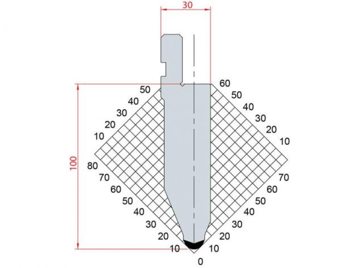 Dao chấn 45º 1053. H=100, R= 6 Max T/m=100