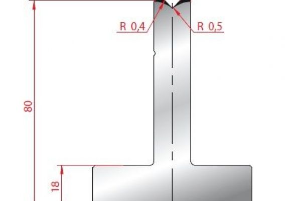 Cối chấn T 1V 6 α=88º H80 Max. T/m=100