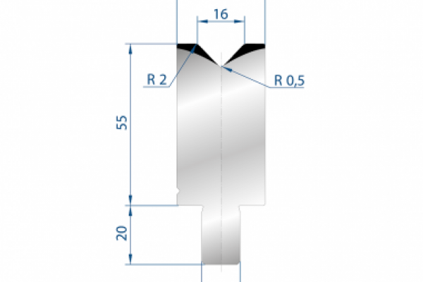 Cối chấn 1V 16 α=88º H55 Max. T/m=100
