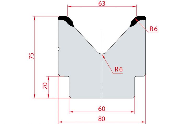 Cối chấn 1V 63 α=85º H75 Max. T/m=100