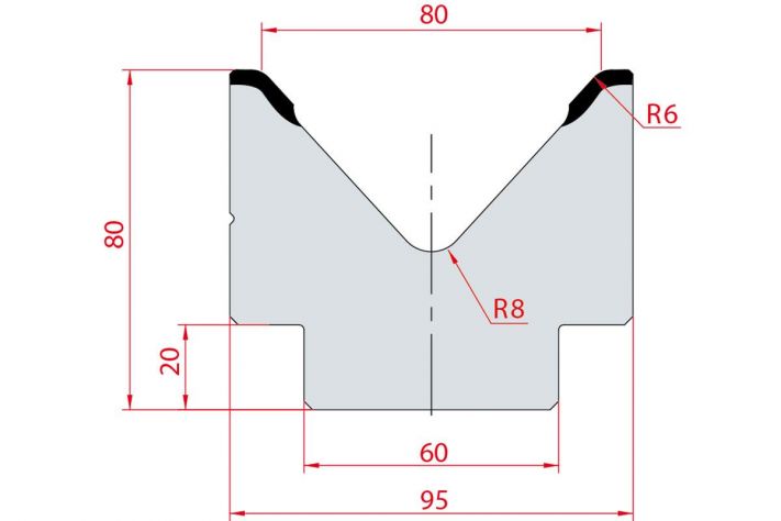 Cối chấn 1V 80 α=85º H75 Max. T/m=100