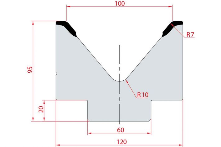 Cối chấn 1V 100 α=80º H95 Max. T/m=120