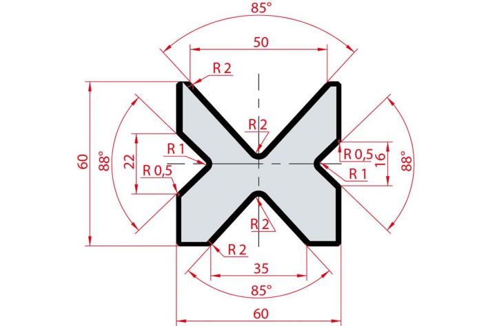 Cối chấn 4V 16/22/35/50 α=85-88º H60 Max. T/m=80