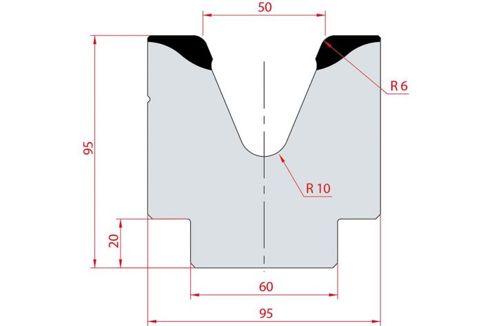 Cối chấn 1V 50 α=45º H95 Max. T/m=100