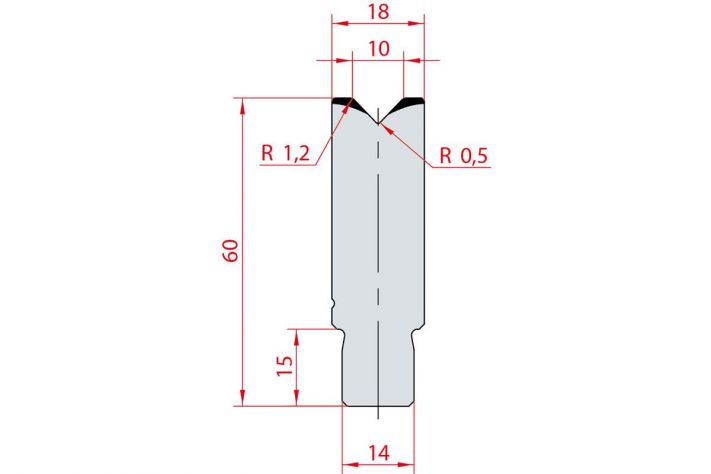 Cối chấn 1V 10 α=88º H60 Max. T/m=100