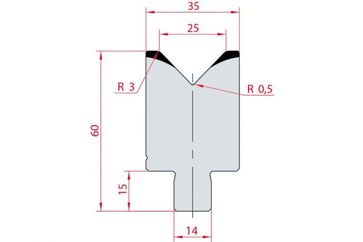 Cối chấn 1V 25 α=88º H60 Max. T/m=100