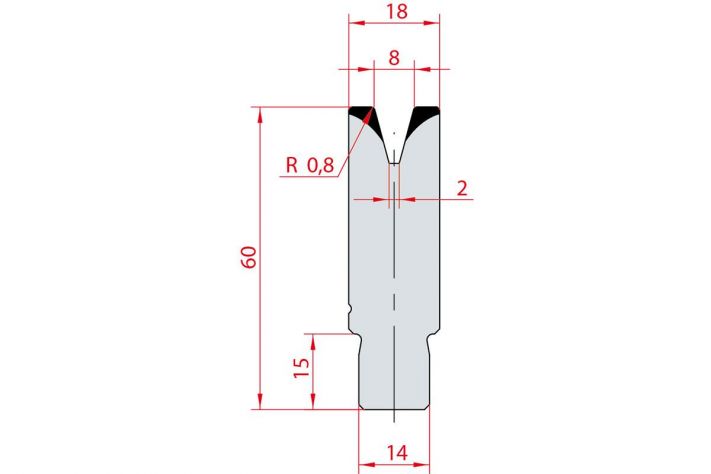 Cối chấn 1V 8 α=30º H60 Max. T/m=50