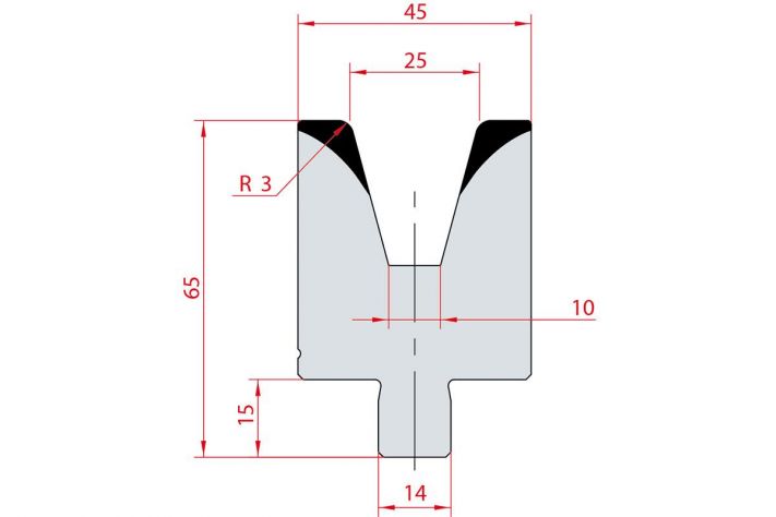 Cối chấn 1V 25 α=30º H65 Max. T/m=55