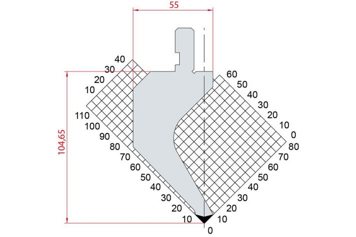 Dao chấn 88º 1017. H=104,65, R=0,8, Max T/m=50