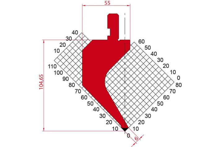 Dao chấn 88º 1173. H=104,65, R=0,8, Max T/m=50