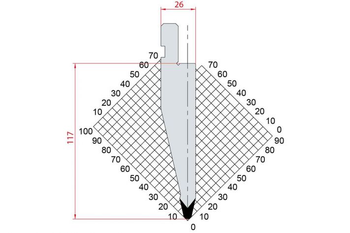 Dao chấn 26º 1192. H=117, R=3 Max T/m=100