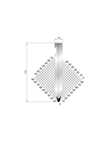 Dao chấn 30º 1225, H=155, R=3 Max T/m=100