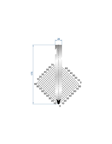 Dao chấn 30º 1231. H=175, R=3 Max T/m=100