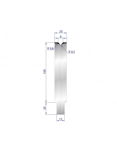 Cối chấn 1V 8 α=86º H100 R0.8 Max. T/m=100, C45