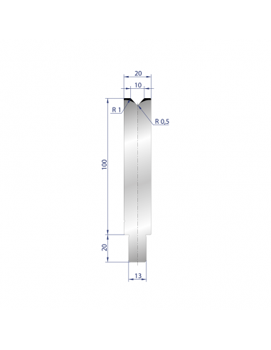 Cối chấn 1V 10 α=86º H100 R1 Max. T/m=100, C45