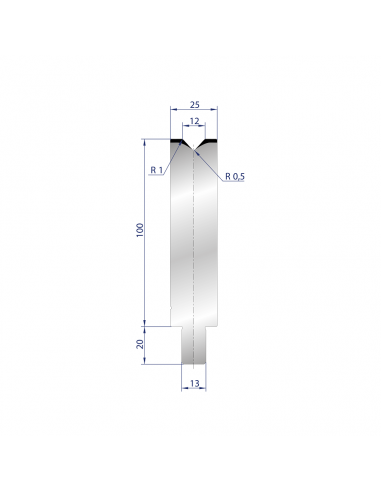 Cối chấn 1V 12 α=86º H100 R0.8 Max. T/m=100, C45