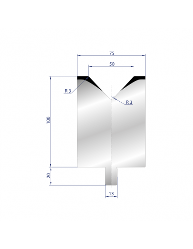 Cối chấn 1V 50 α=86º H100 R3 Max. T/m=100, C45