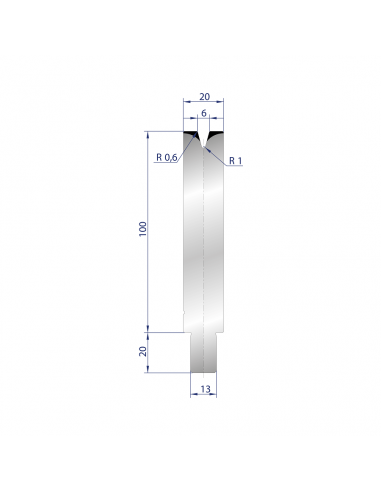 Cối chấn 1V 6 α=30º H100 Max. T/m=50, C45