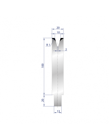 Cối chấn 1V 10 α=30º H100 Max. T/m=40, C45