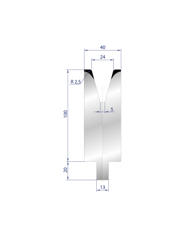 Cối chấn 1V 24 α=30º H100 Max. T/m=50, C45