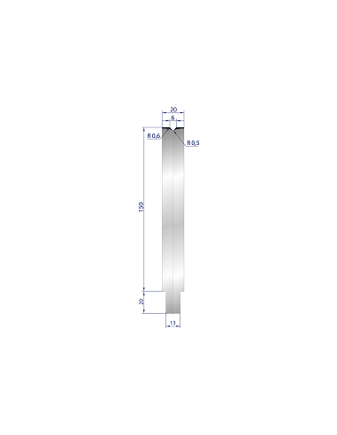 Cối chấn 1V 6 α=86º H150 Max. T/m=100, C45